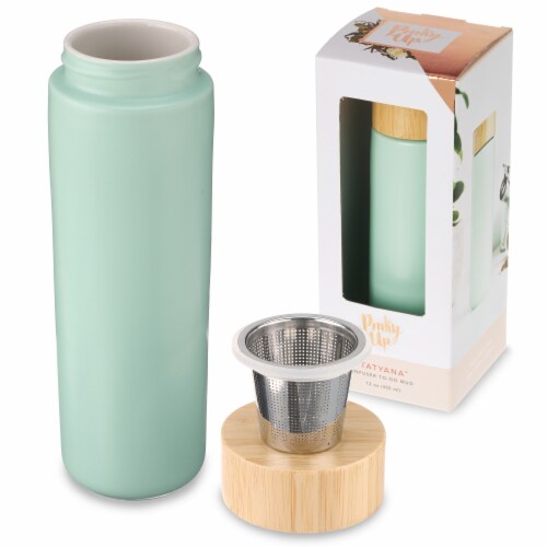 Ceramic To-Go Infuser Mug- Tatyana Turquoise