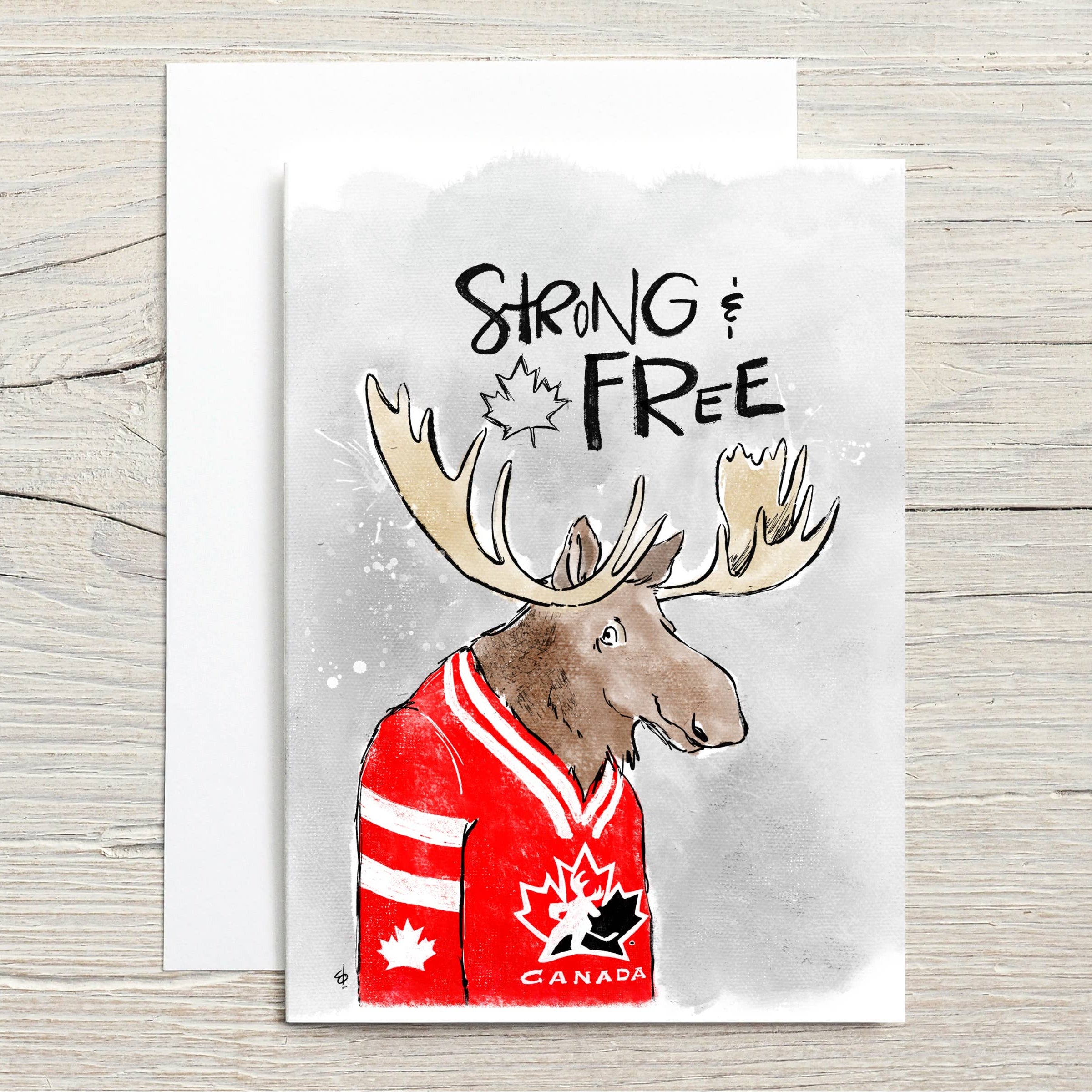 Blank Card- Canada Moose Strong and Free