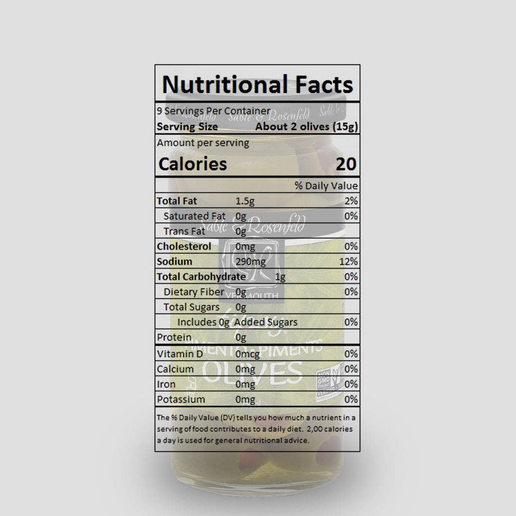 Vermouth Tipsy Olives: 250ml