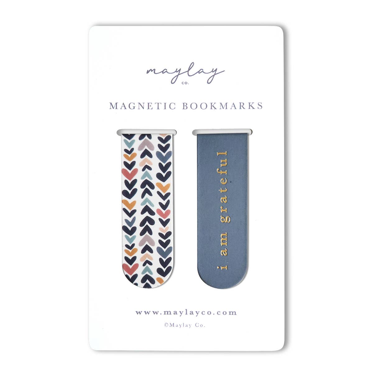 Magnetic Gold Foil Bookmarks Set/2- Heartwood Hearts