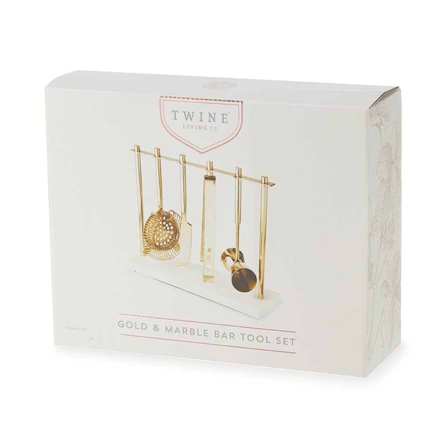 Bar Tool Gift Set/4- Gold & Marble