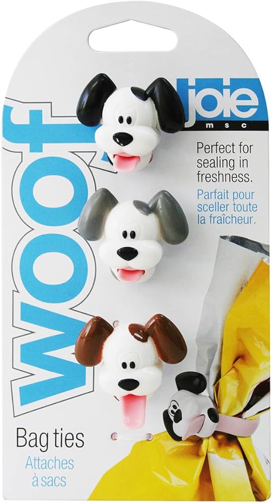 Bag Ties Set/3- Woof Dog