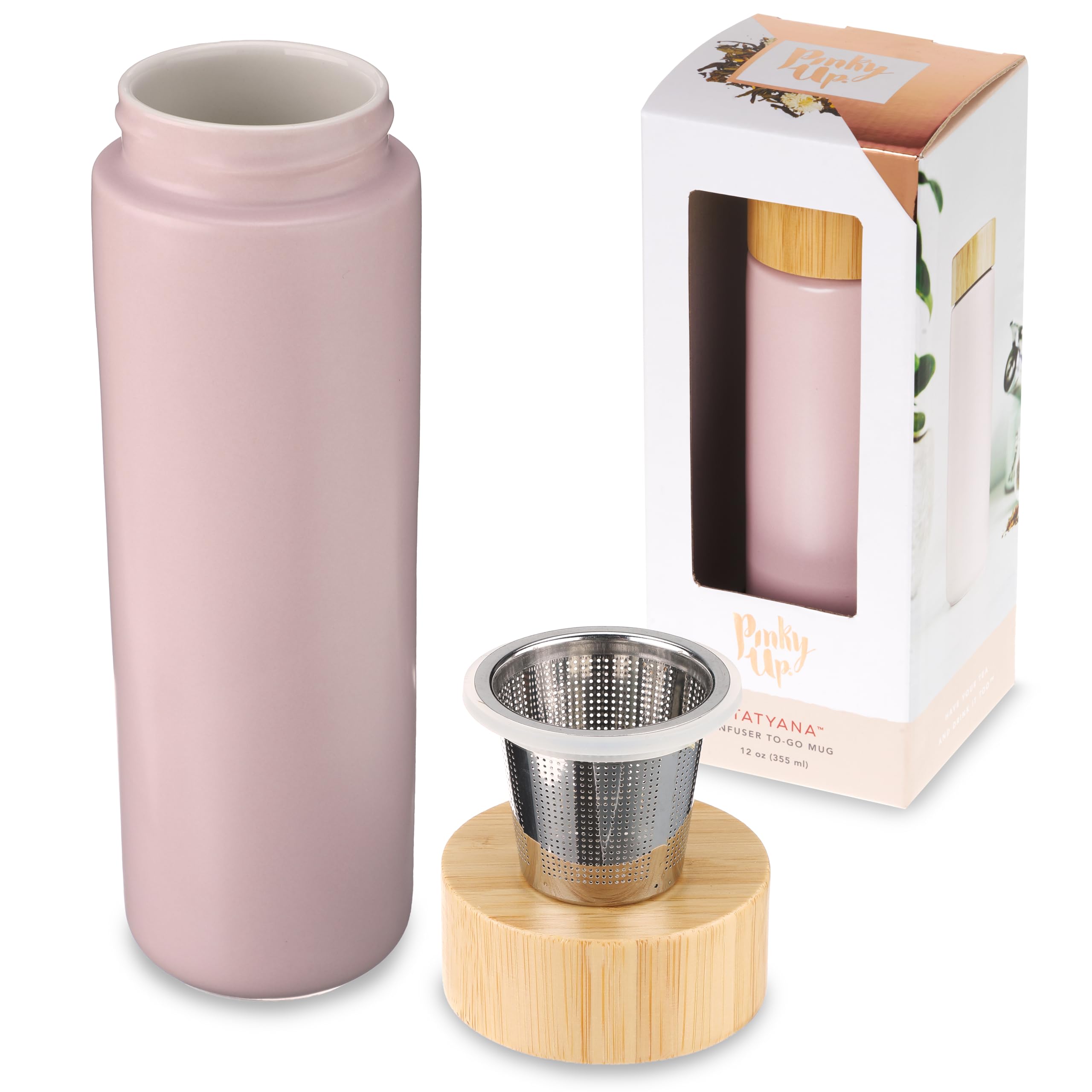 Ceramic To-Go Infuser Mug- Tatyana Lavender