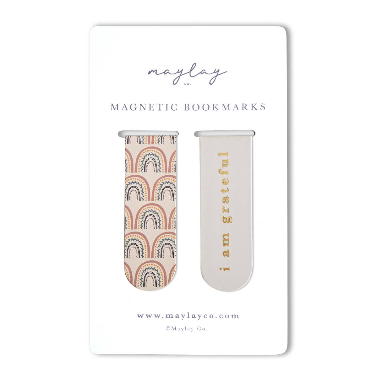 Magnetic Gold Foil Bookmarks Set/2- Happy Rainbows