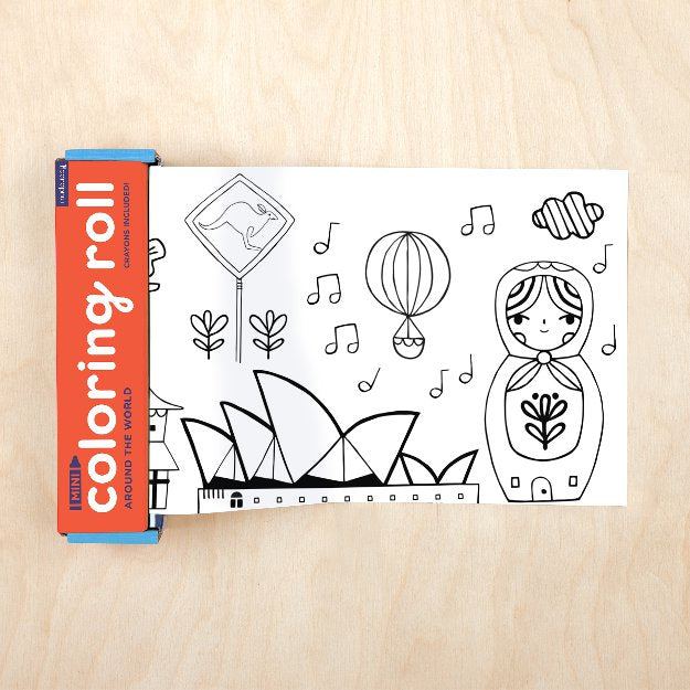 Mini Colouring Roll- Around The World
