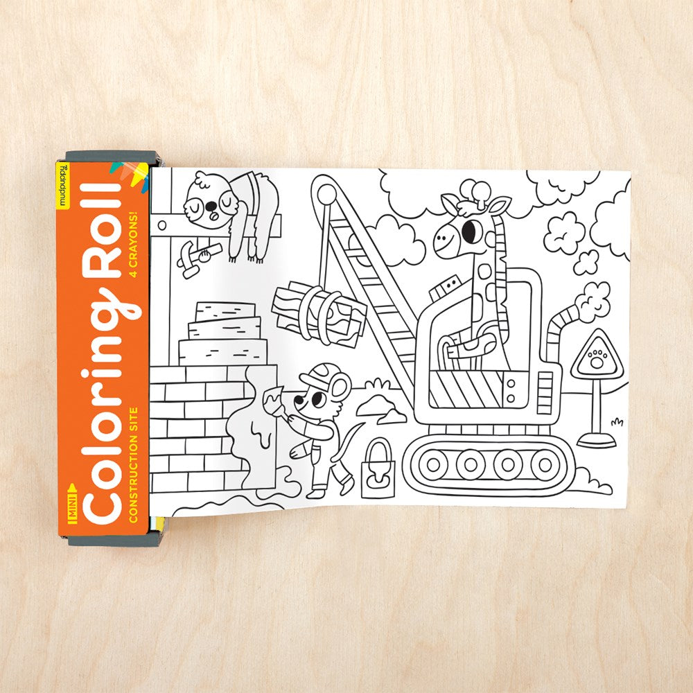 Mini Colouring Roll- Construction Site