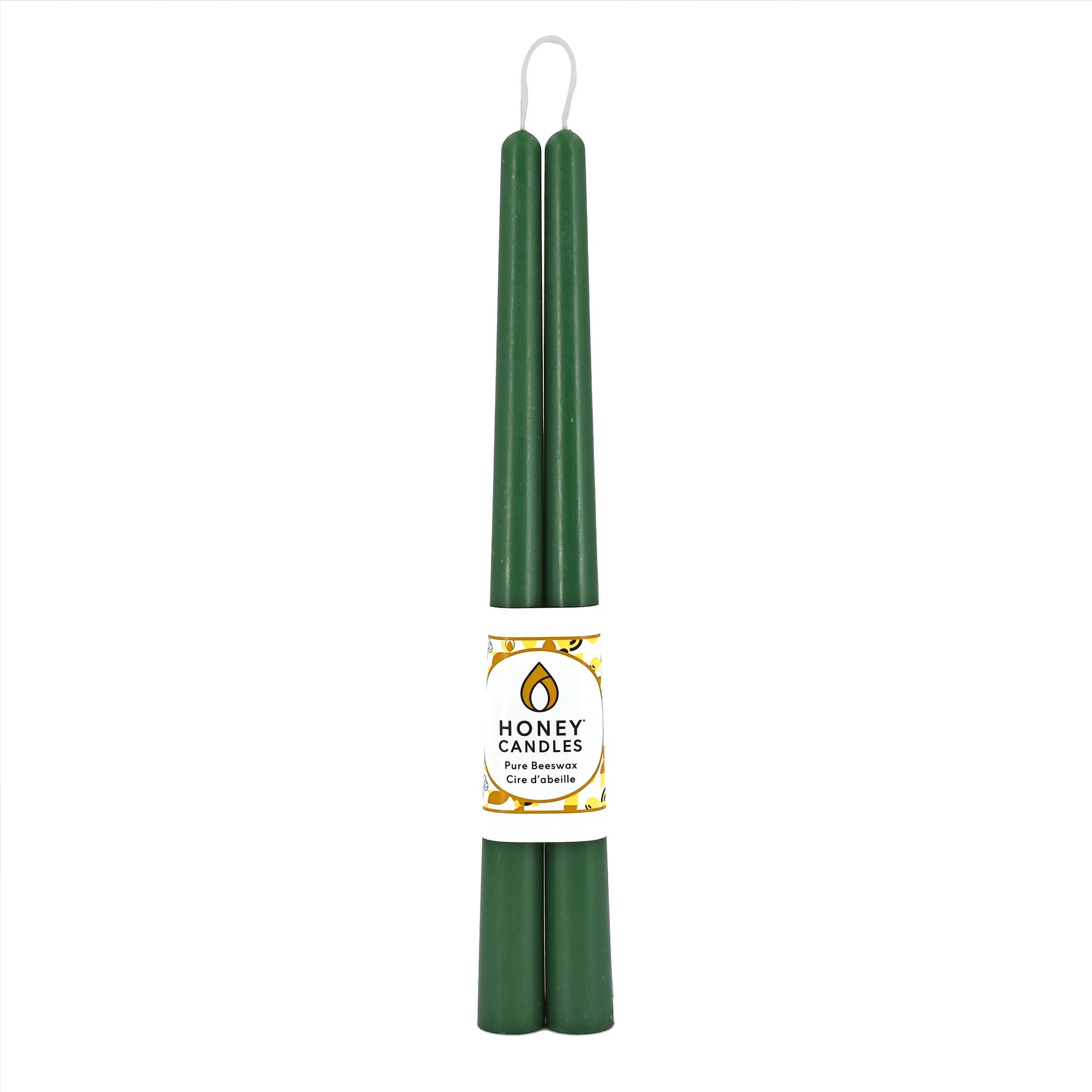 Beeswax 12" Taper Candle Set/2- Forest