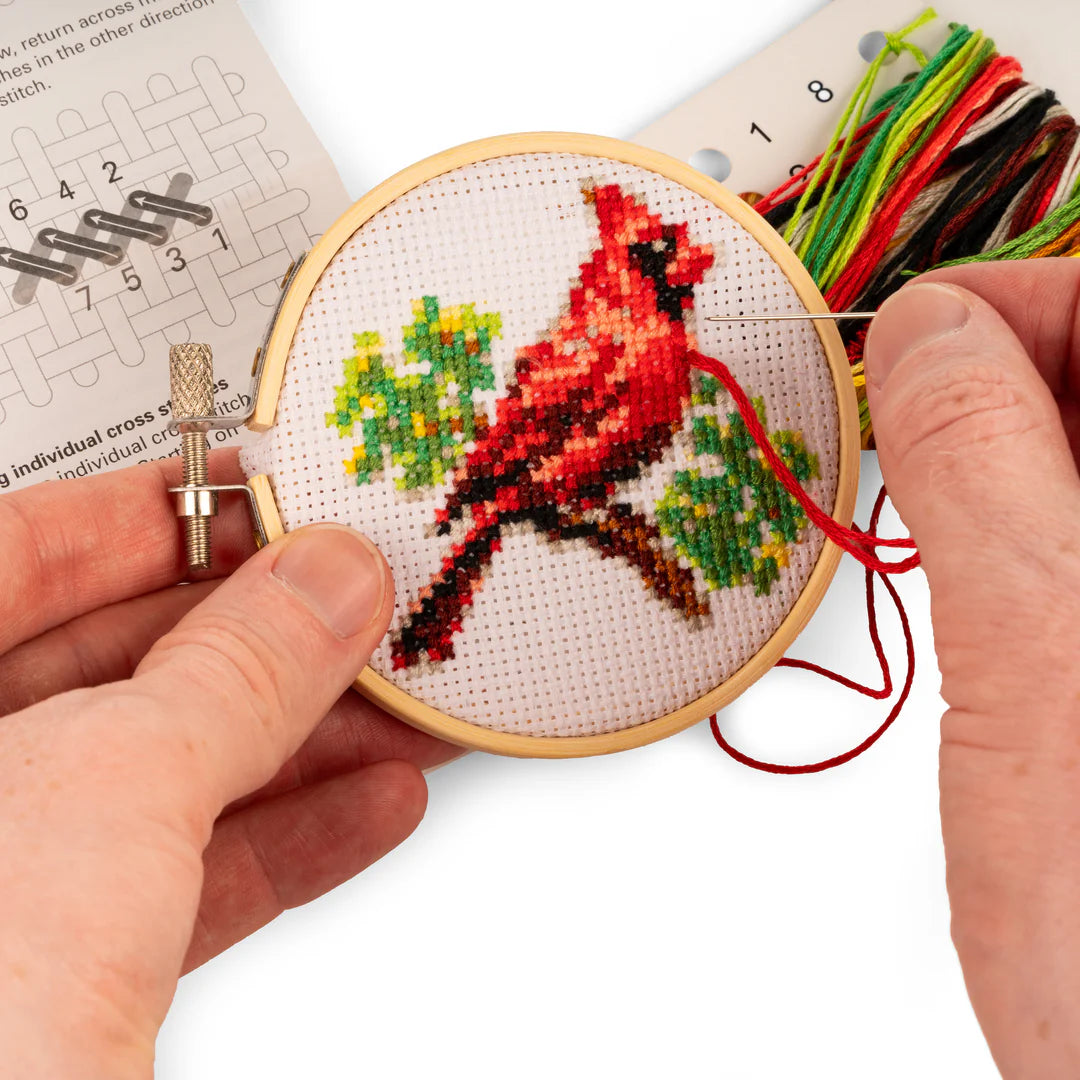 Mini Cross Stitch Embroidery Kit-Cardinal