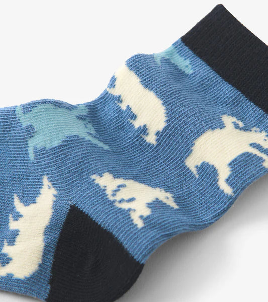 Kid's Socks- Blue Polar Bear