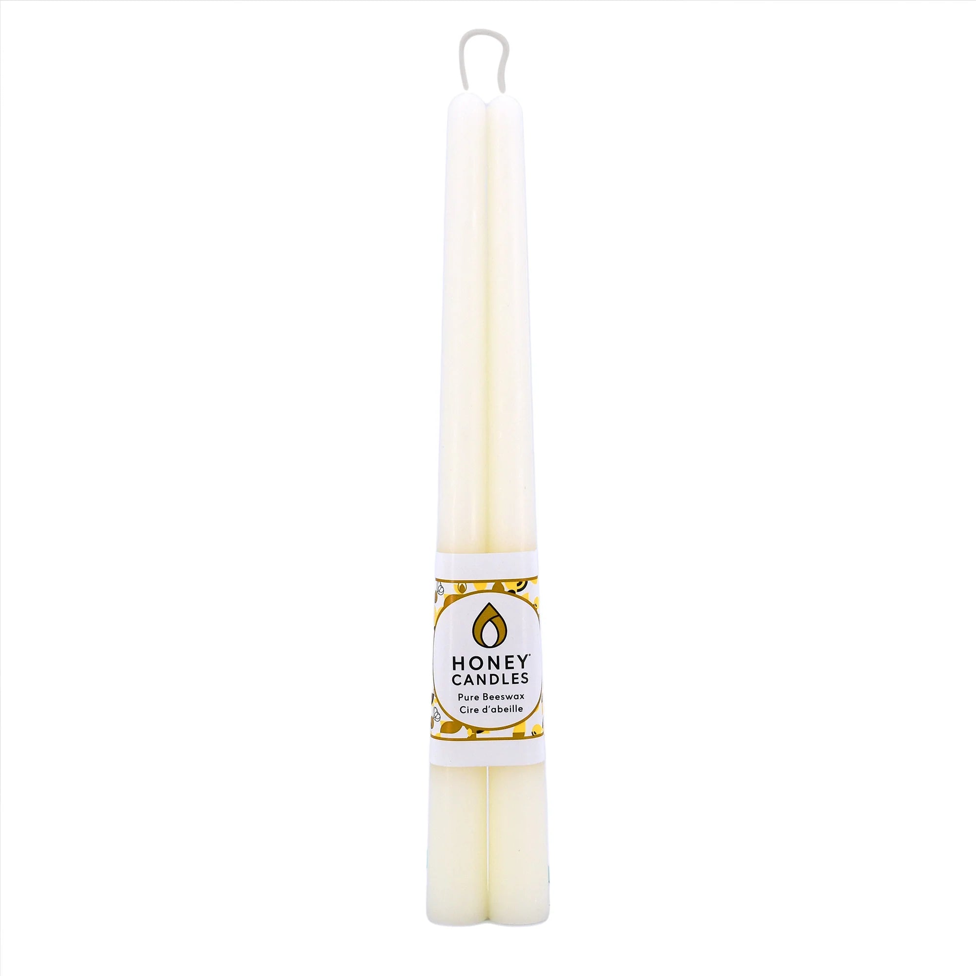 Beeswax 12" Taper Candle Set/2- Pearl