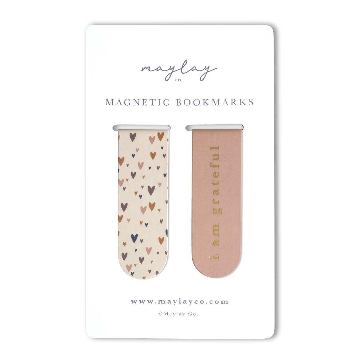 Magnetic Gold Foil Bookmarks Set/2- Little Hearts