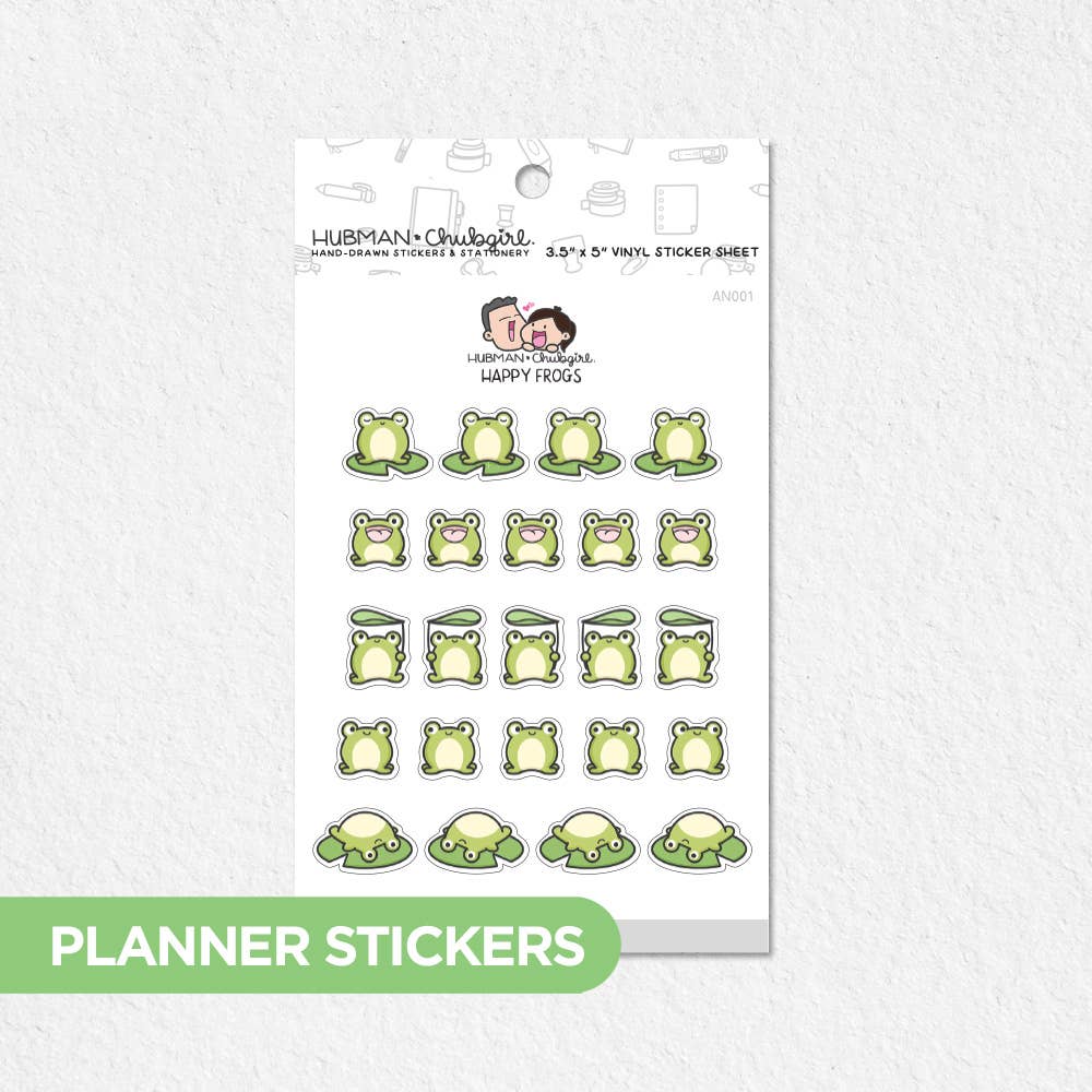 Planner Stickers- Happy Frogs