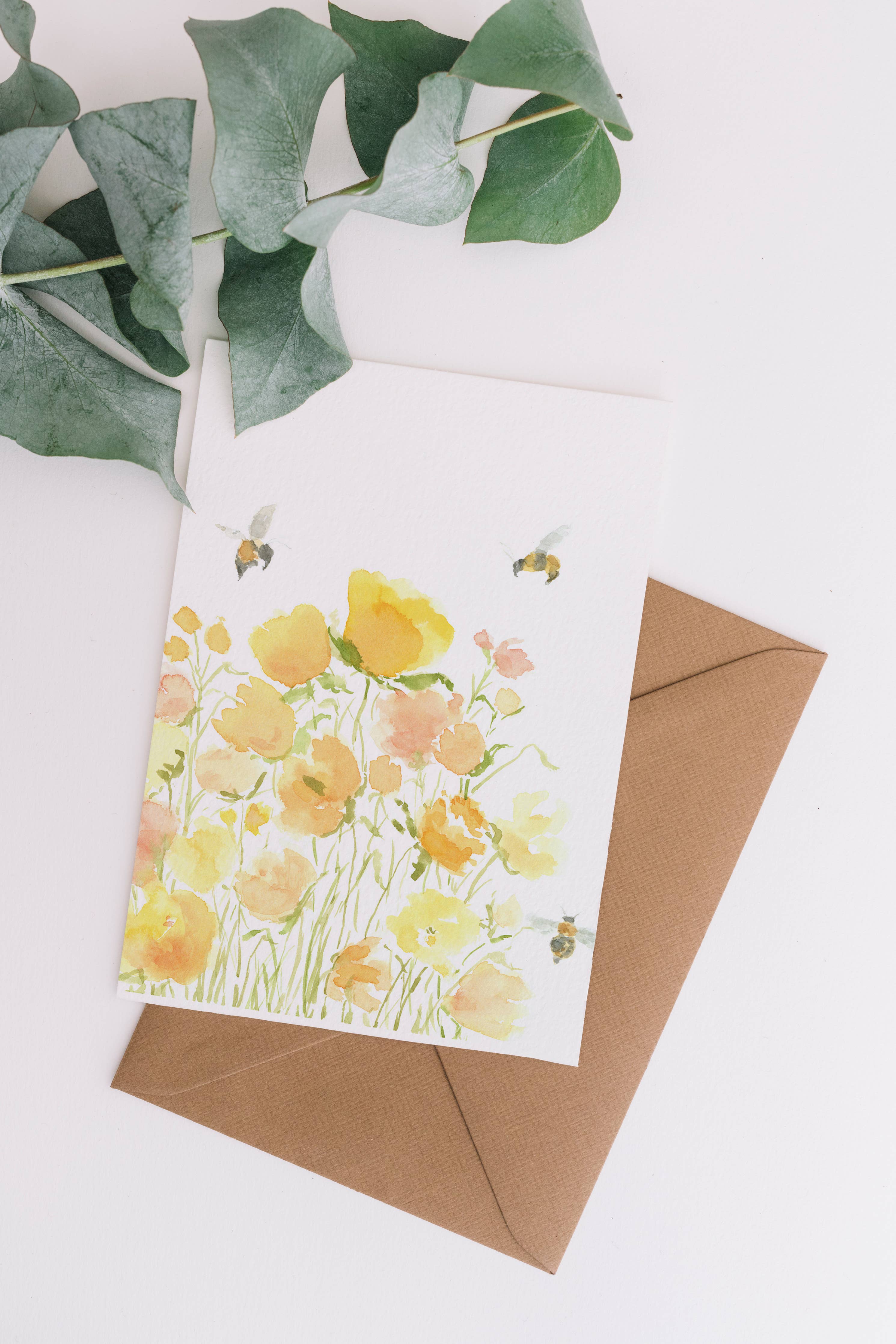 Blank Card- Floral Bee
