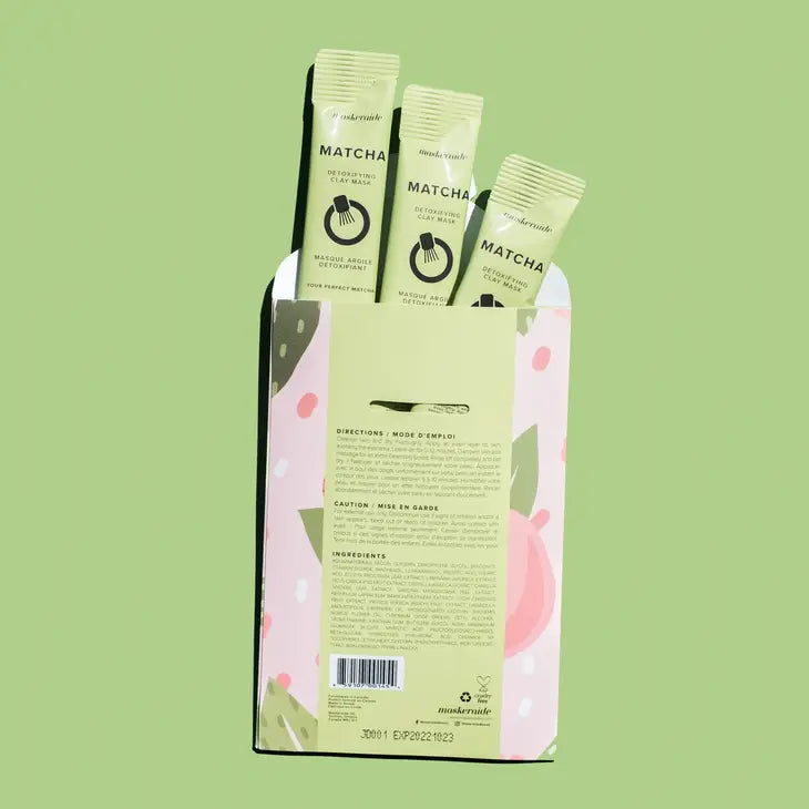 Maskeraide- Matcha Detoxifying Clay Mask-Sleeve 3pk