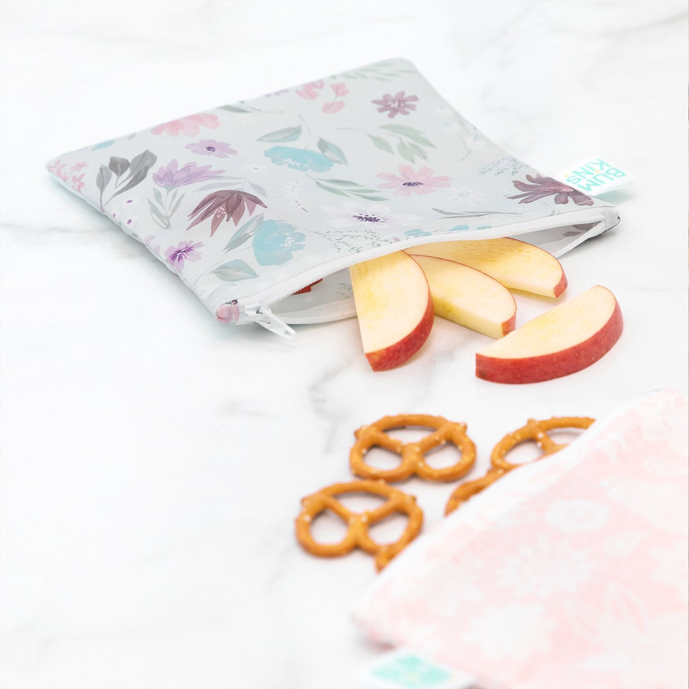 Snack Bag Large- Floral 2 Pack
