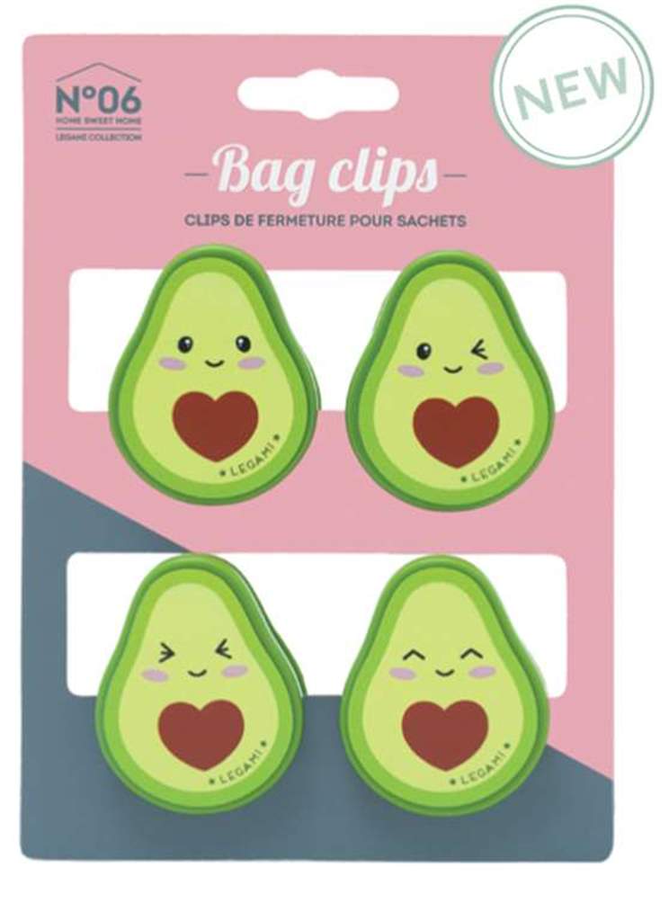 Bag Clips Set/4- Avocado