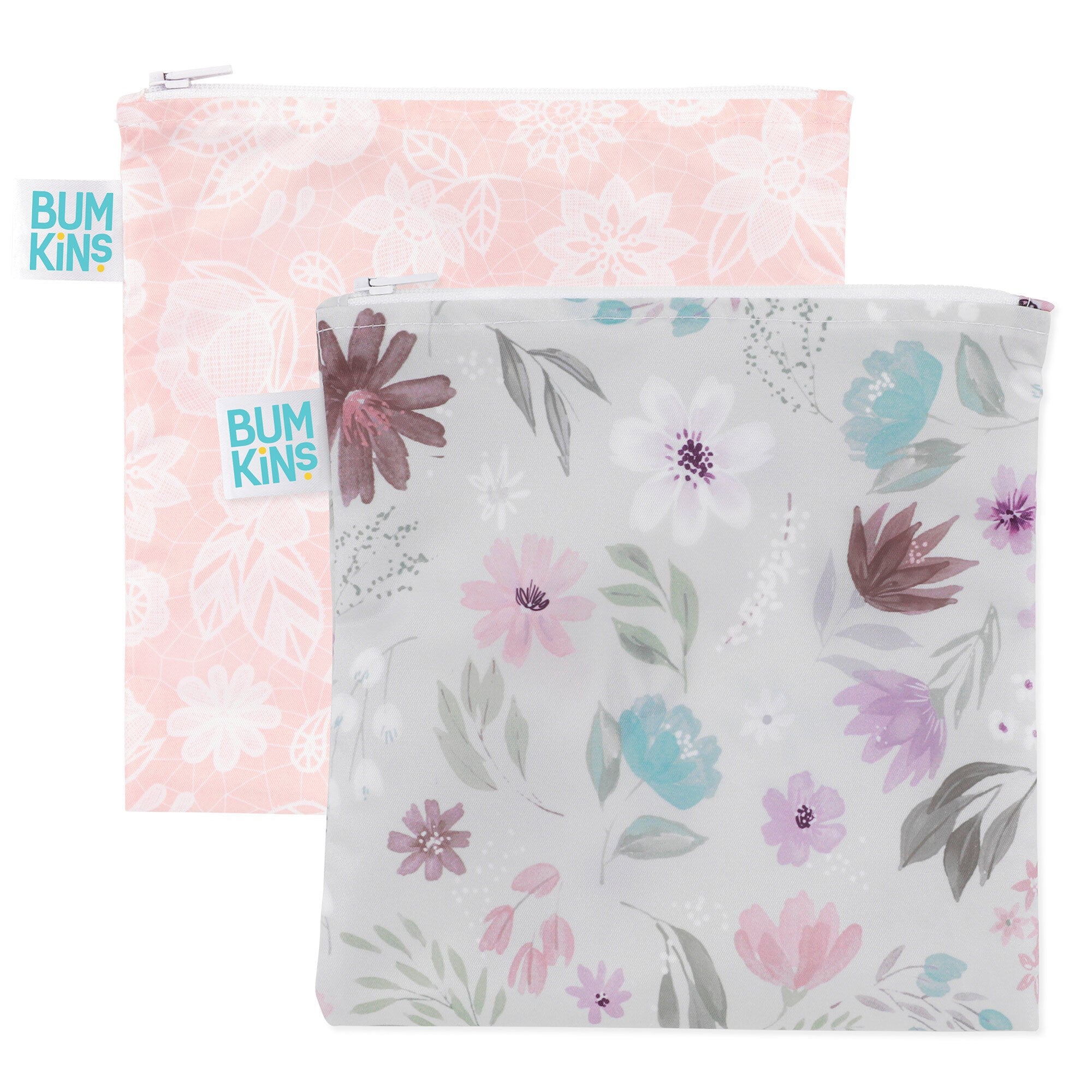 Snack Bag Large- Floral 2 Pack