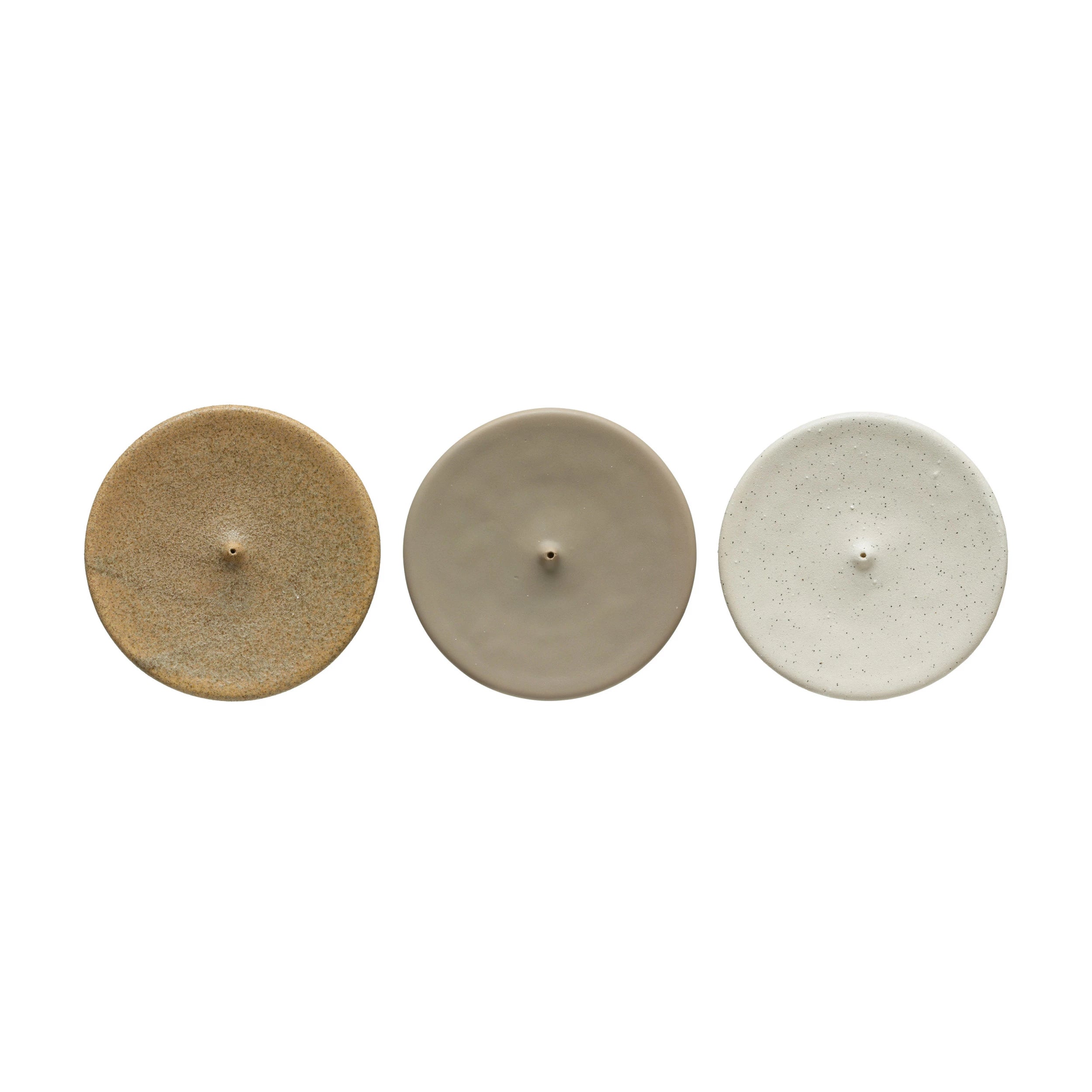 Incense Holder- Round Stoneware Assorted