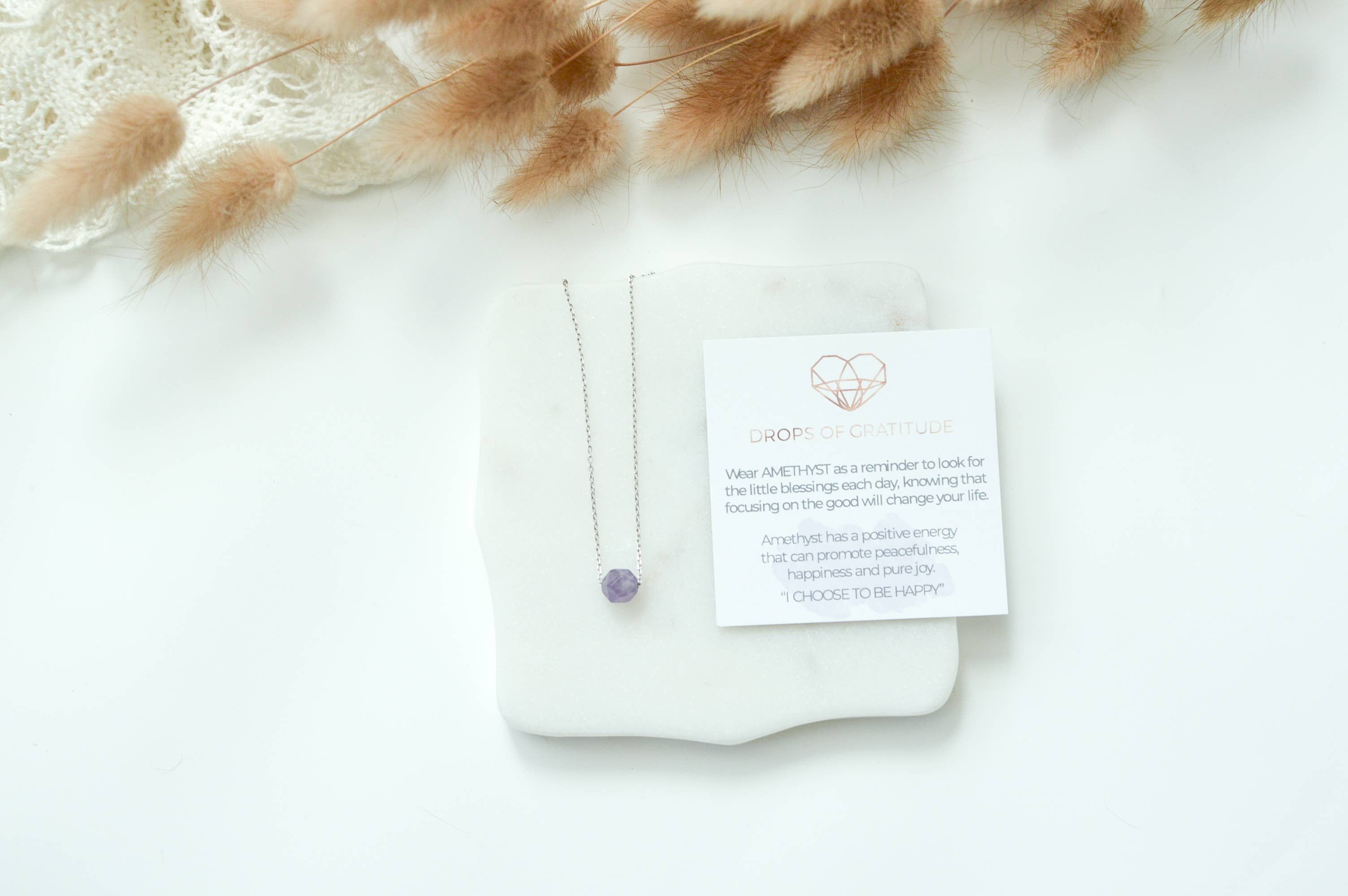Gemstone Necklace - Amethyst 18" Sterling Silver