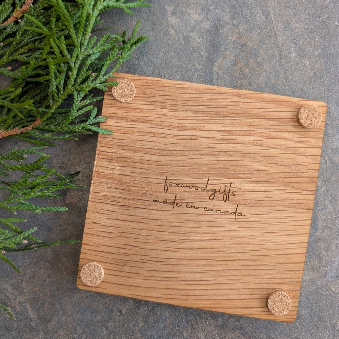 Coaster- Pine Tree Inlay Wood