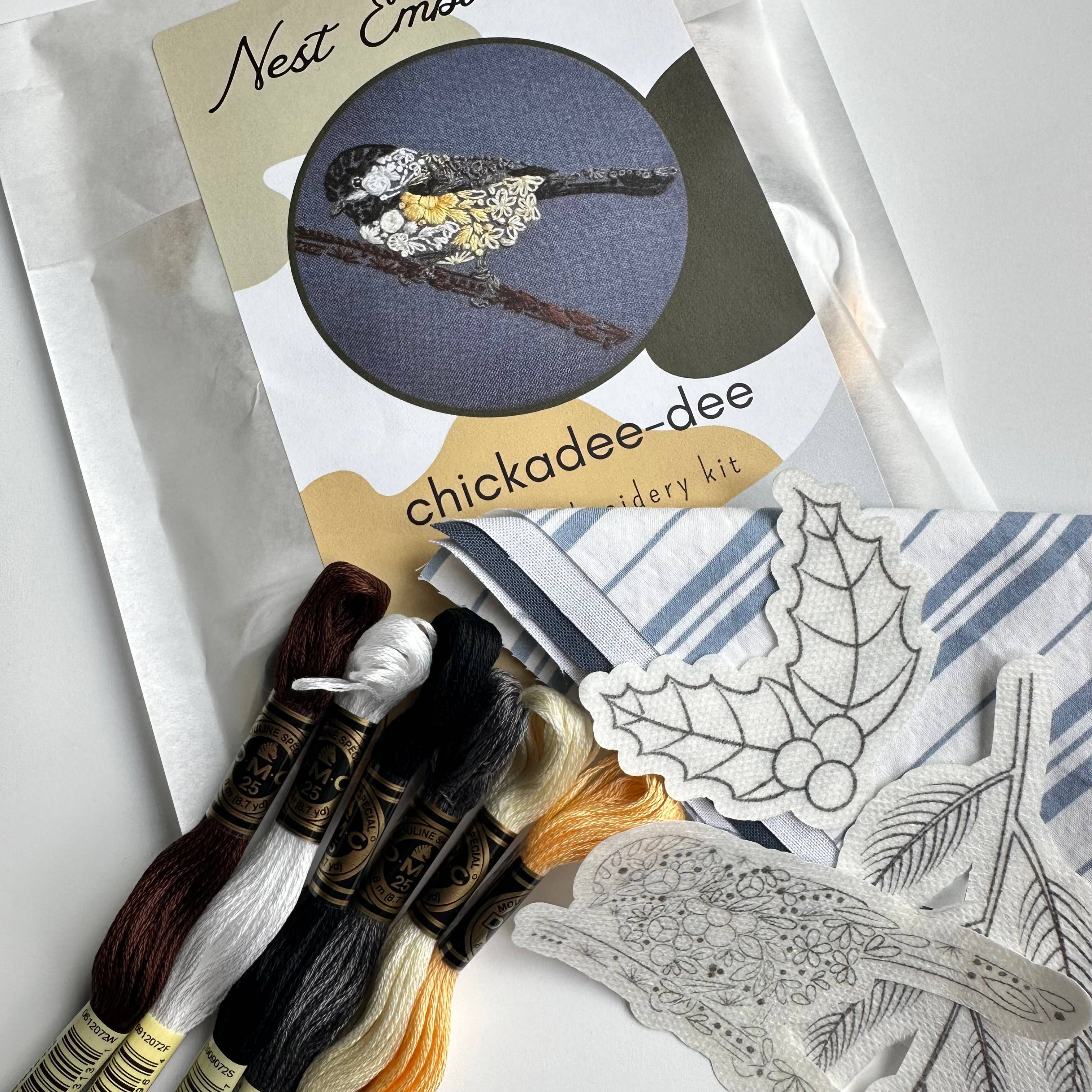 Embroidery Kit- Chickadee-dee