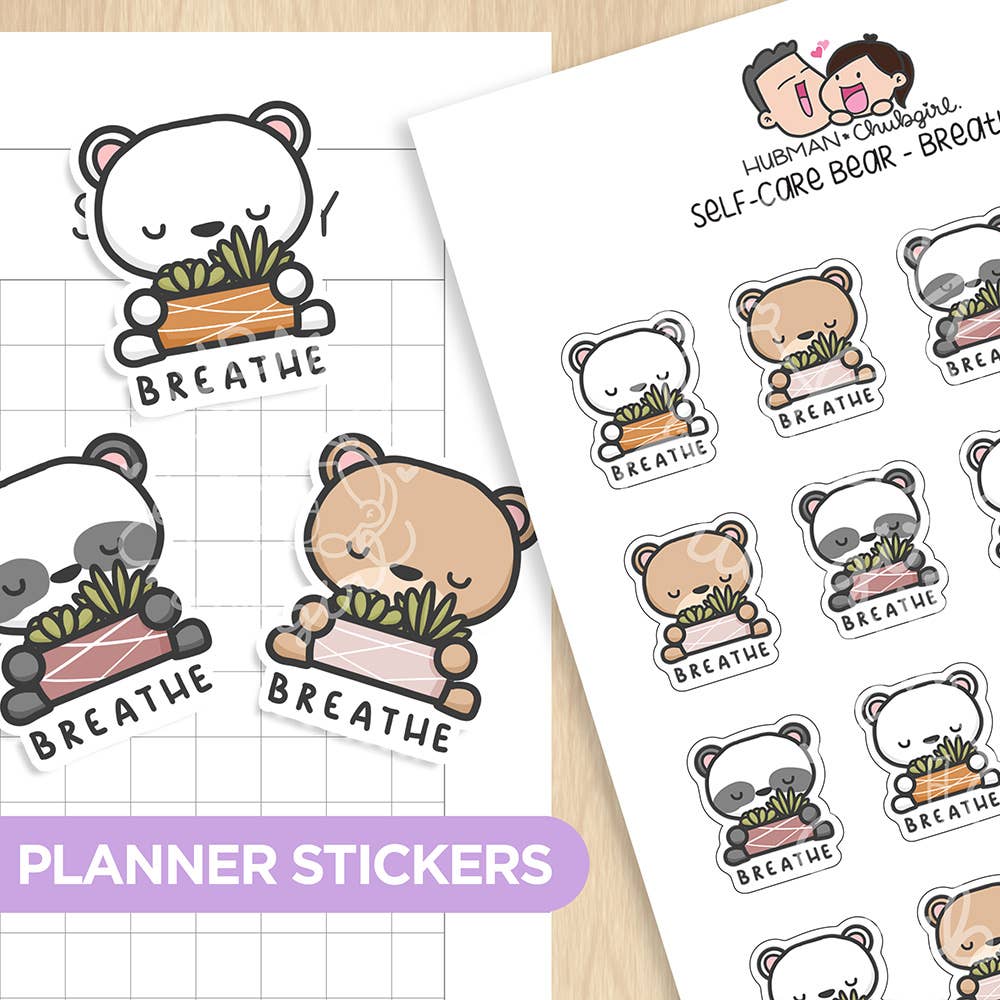 Planner Stickers- Self-Care Bear