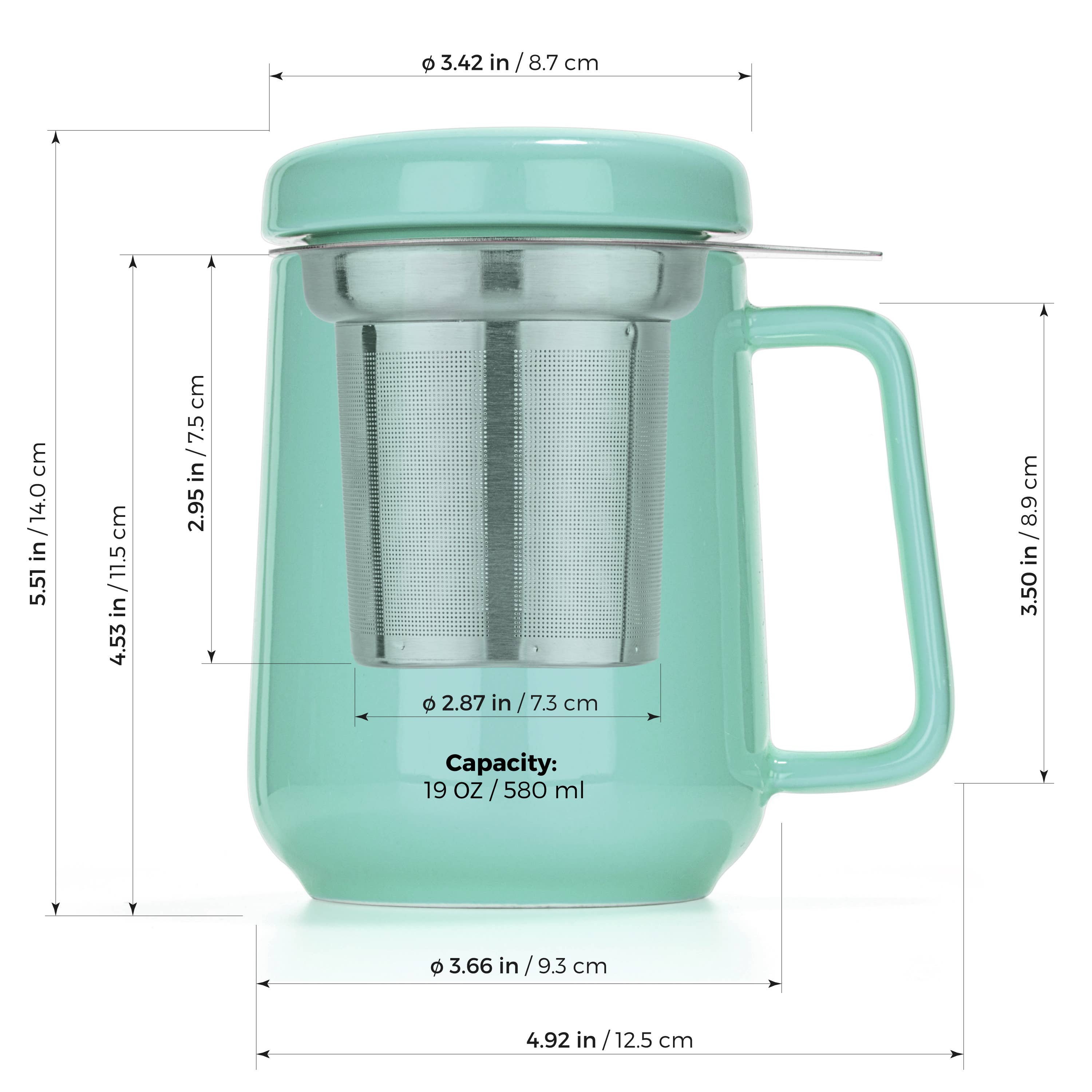 Peak Porcelain Ceramic Mug With Infuser 19oz