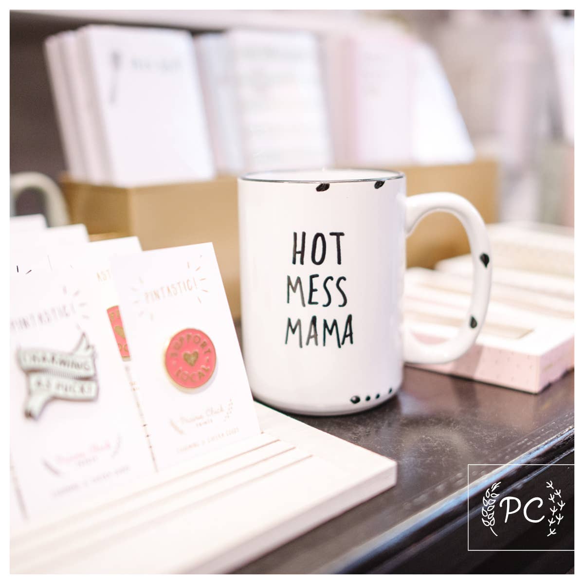 Ceramic Mug- Hot Mess Mama Green