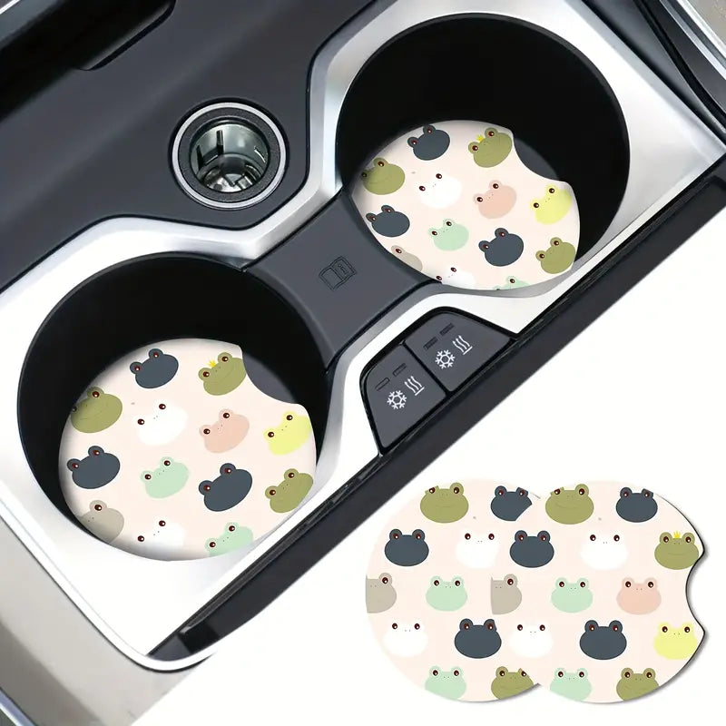 Car Coaster Set/2- Colourful Frogs