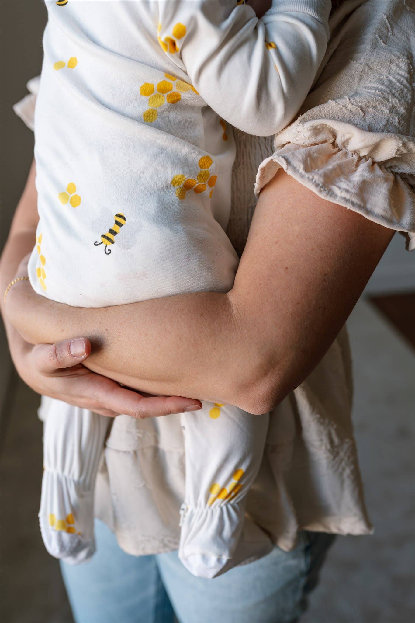 ZippyJamz- Babysuit Footed- Bee Happy