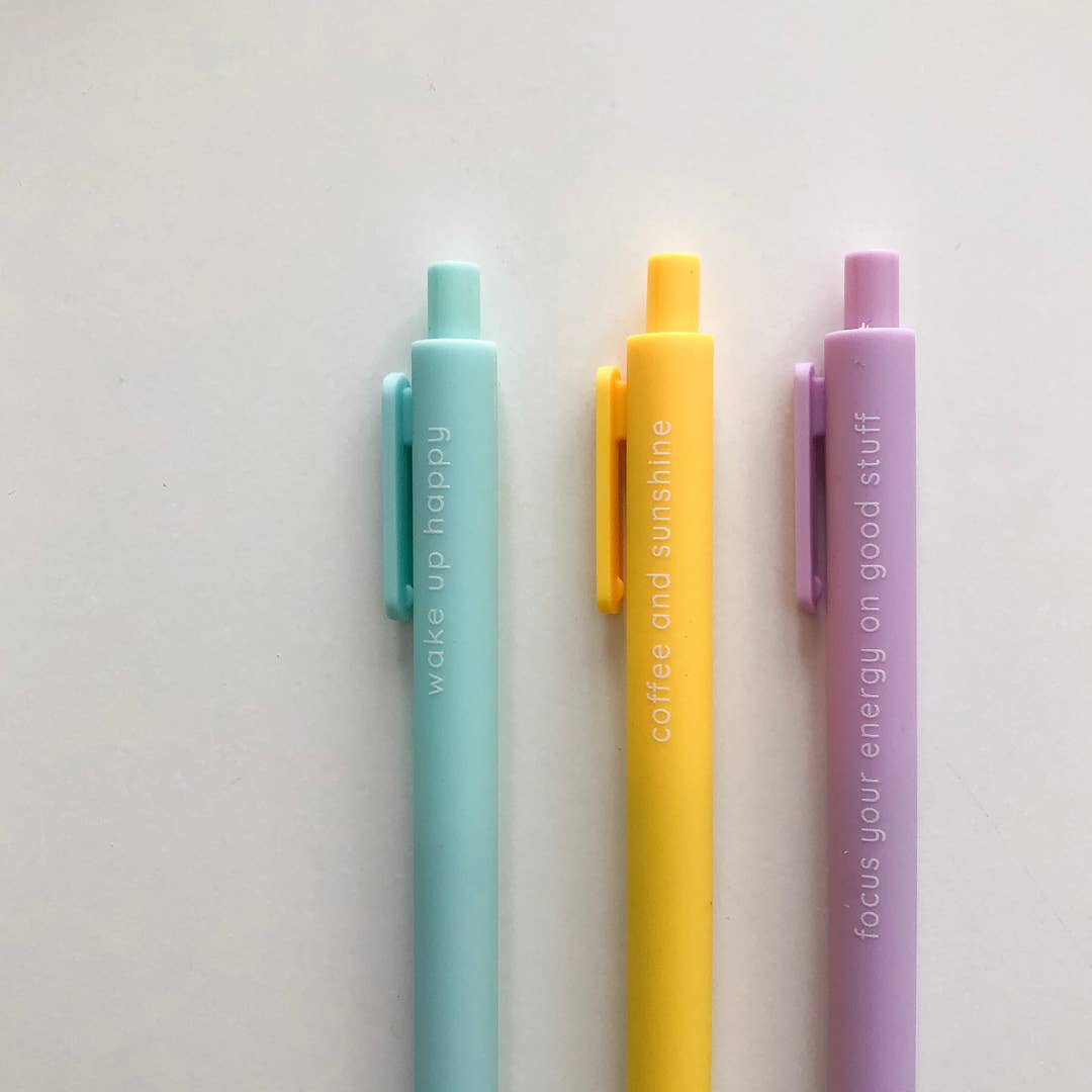 Pen Set/3- Think Happy Thoughts