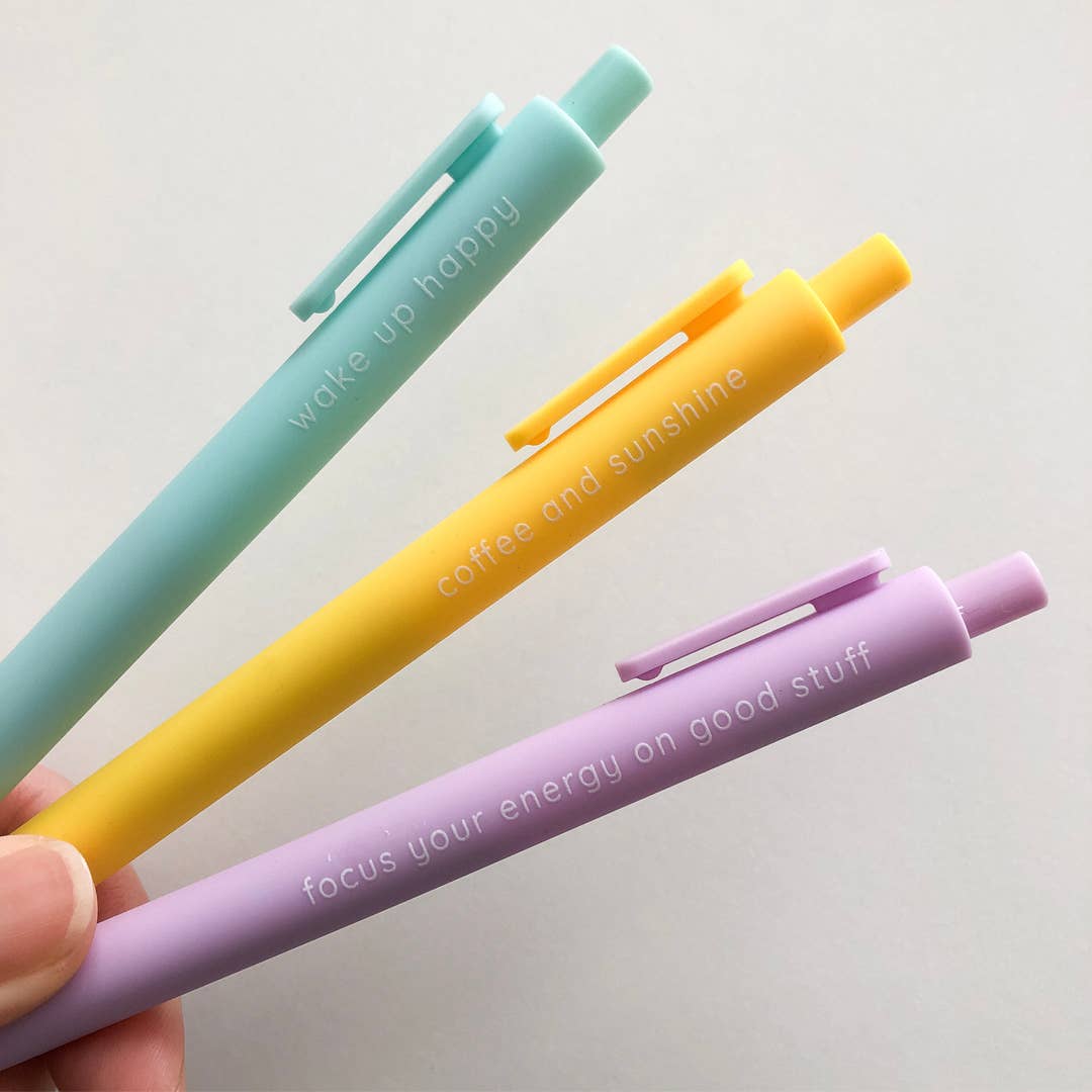 Pen Set/3- Think Happy Thoughts