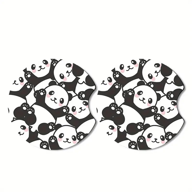 Car Coaster Set/2- Pandas