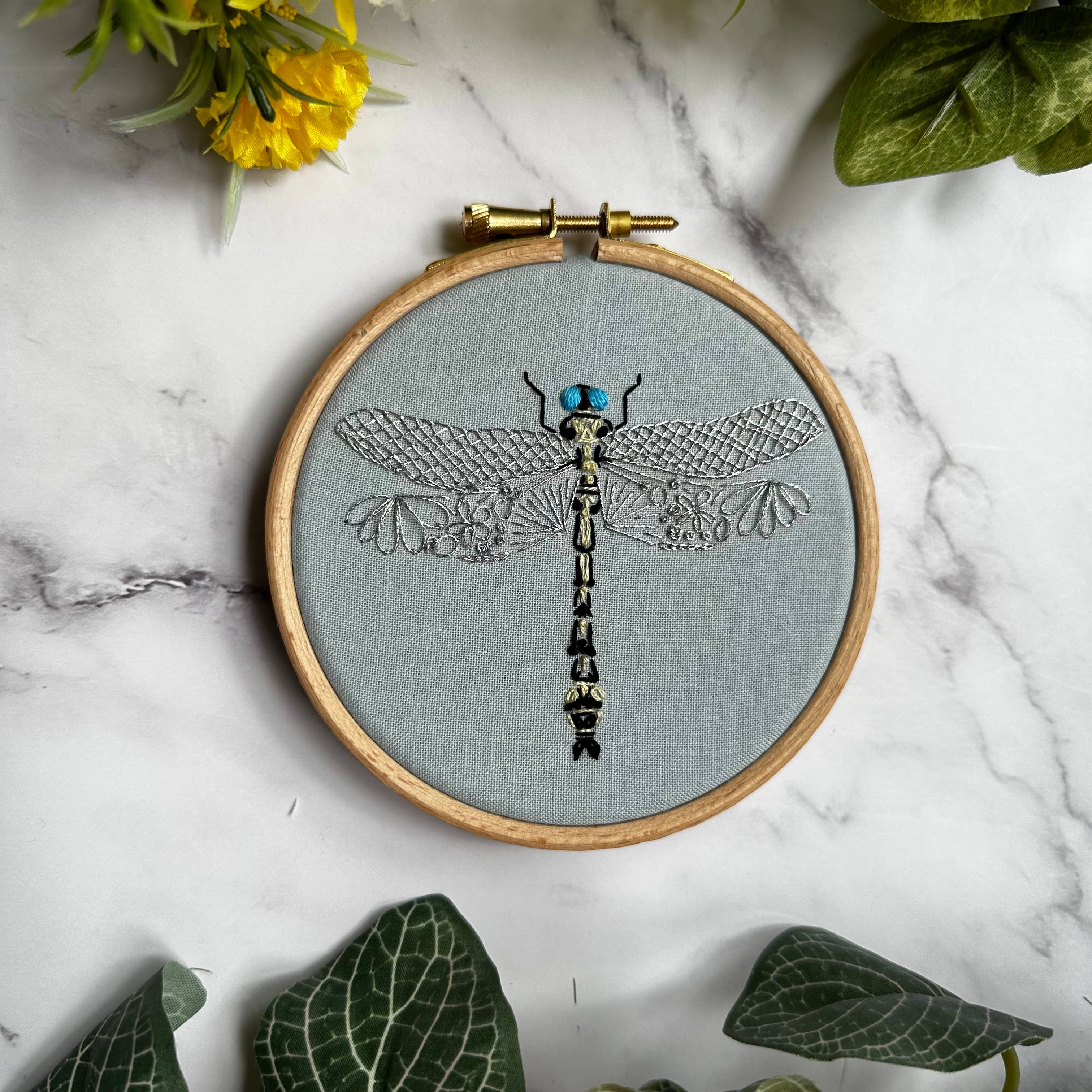 Embroidery Kit- Olive Clubtail Dragonfly