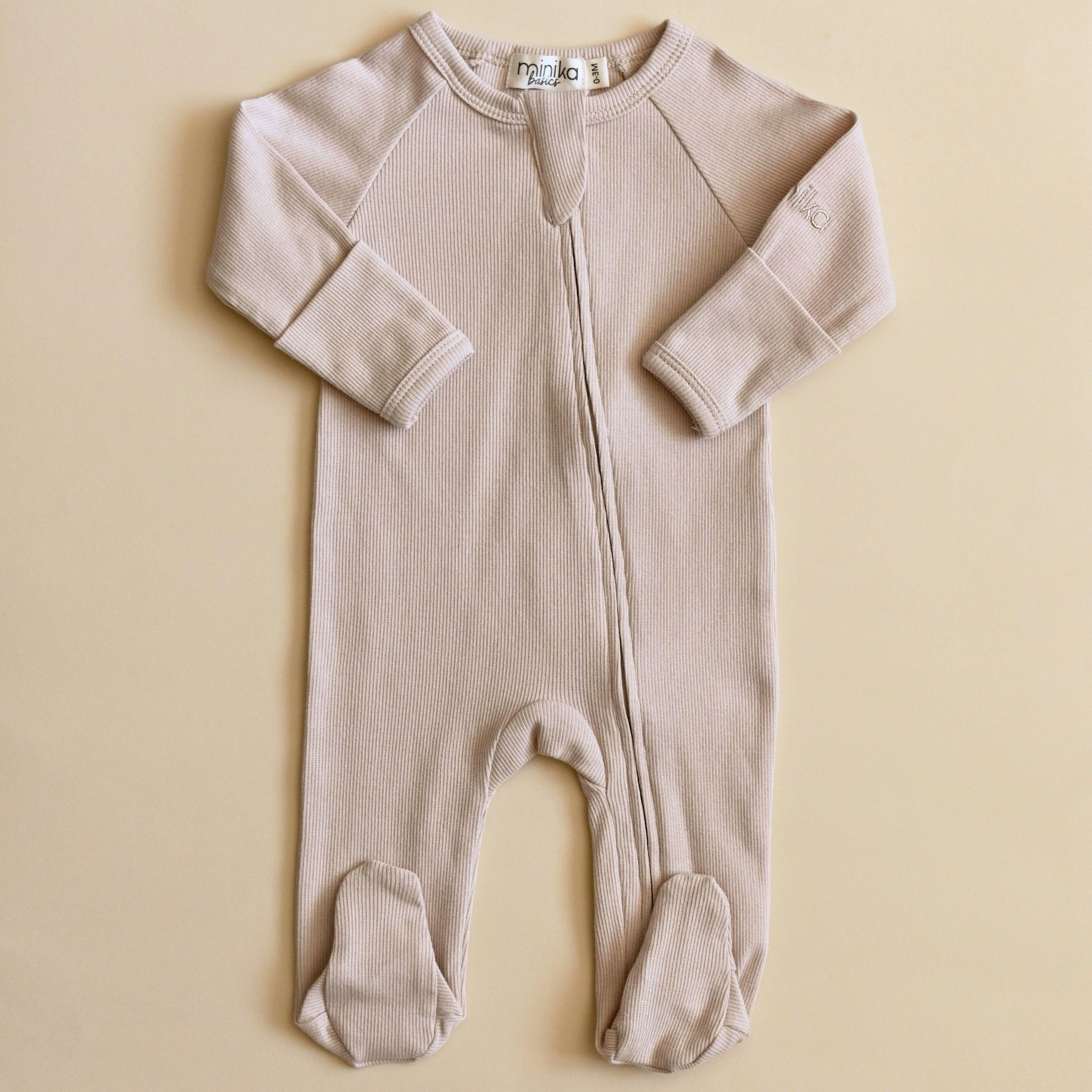 Zipper Footed Pajamas- Cream