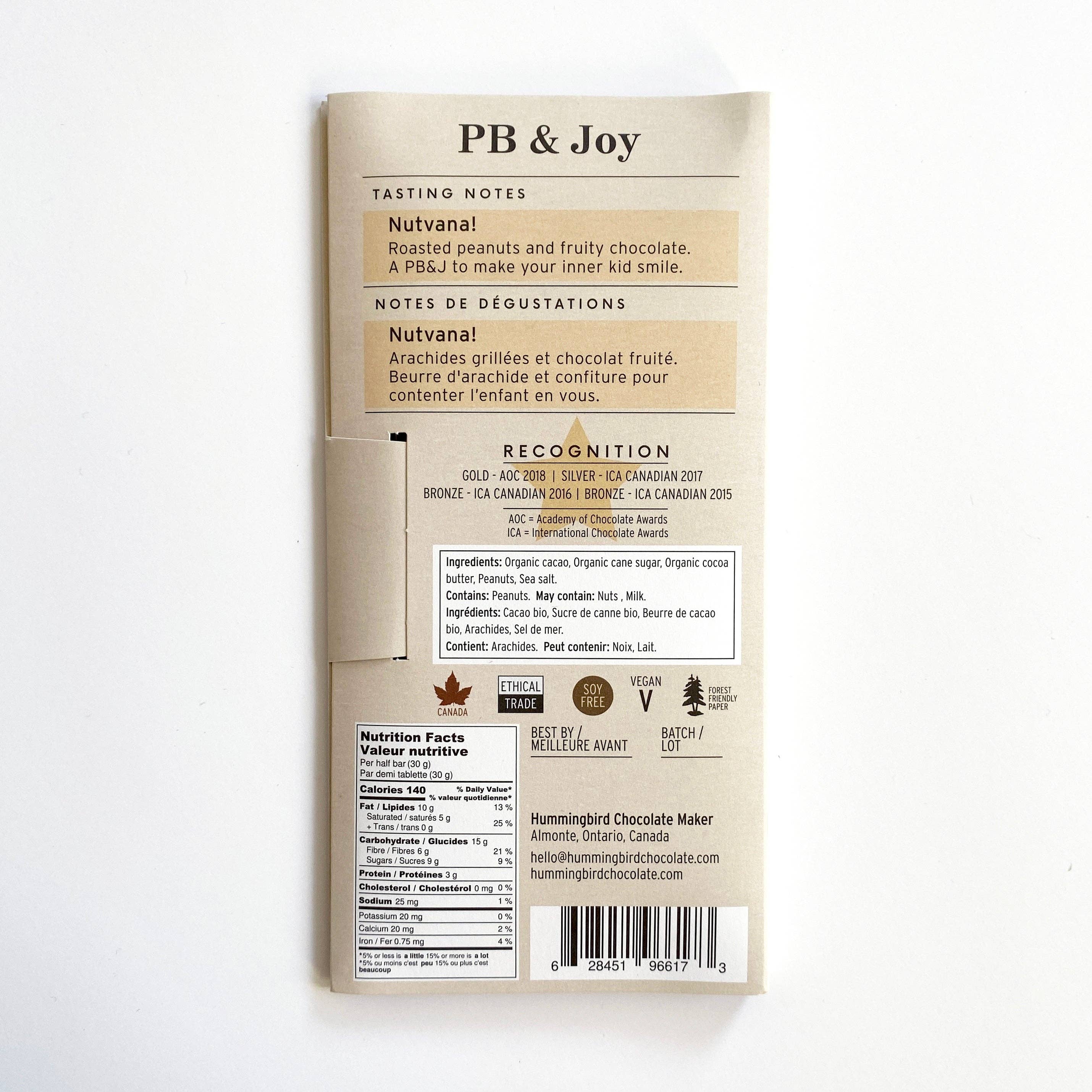 Chocolate Bar- PB & Joy 60g