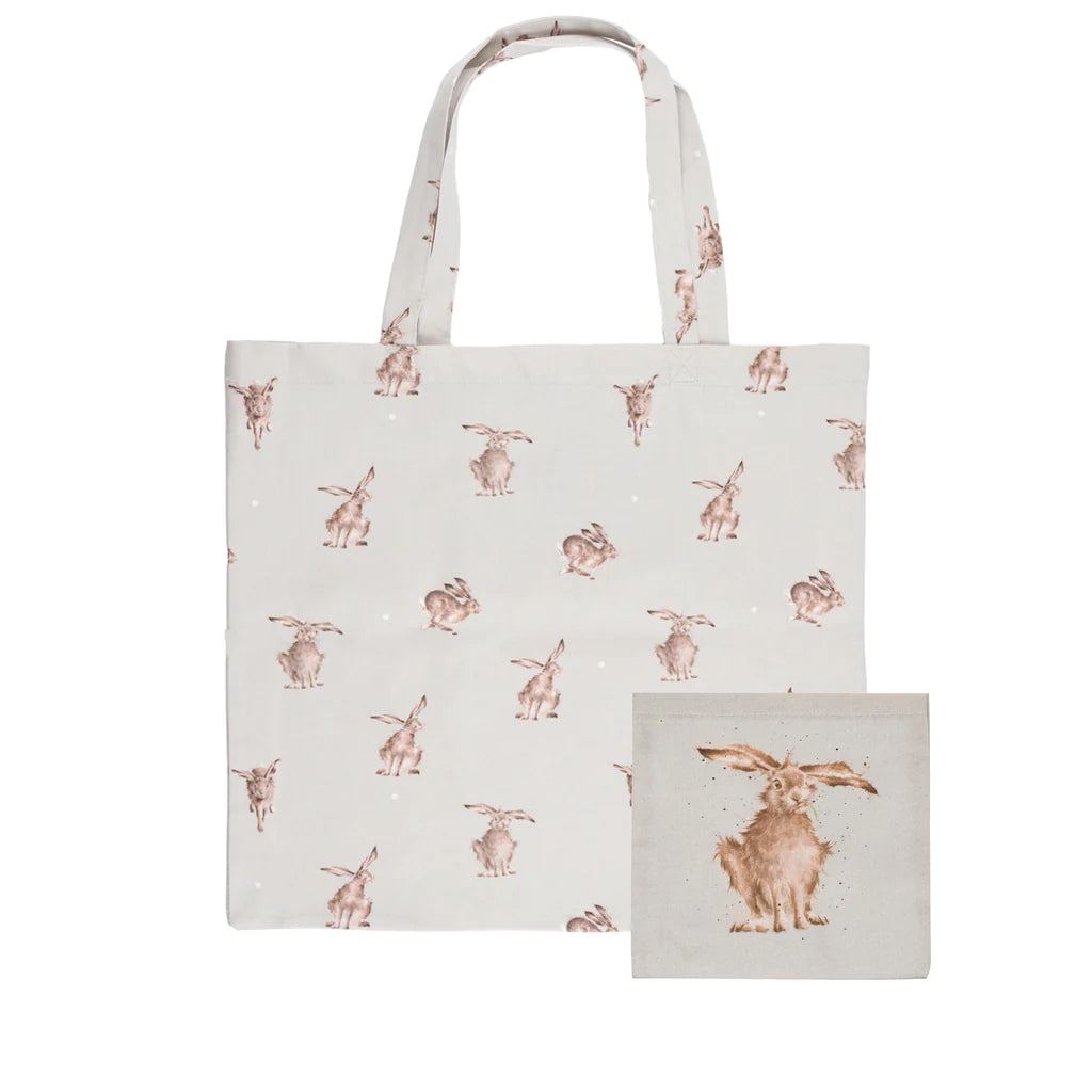 Reusable Folding Tote Bag- Hare