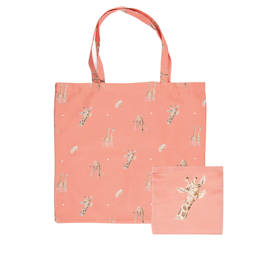 Reusable Folding Tote Bag- Giraffe