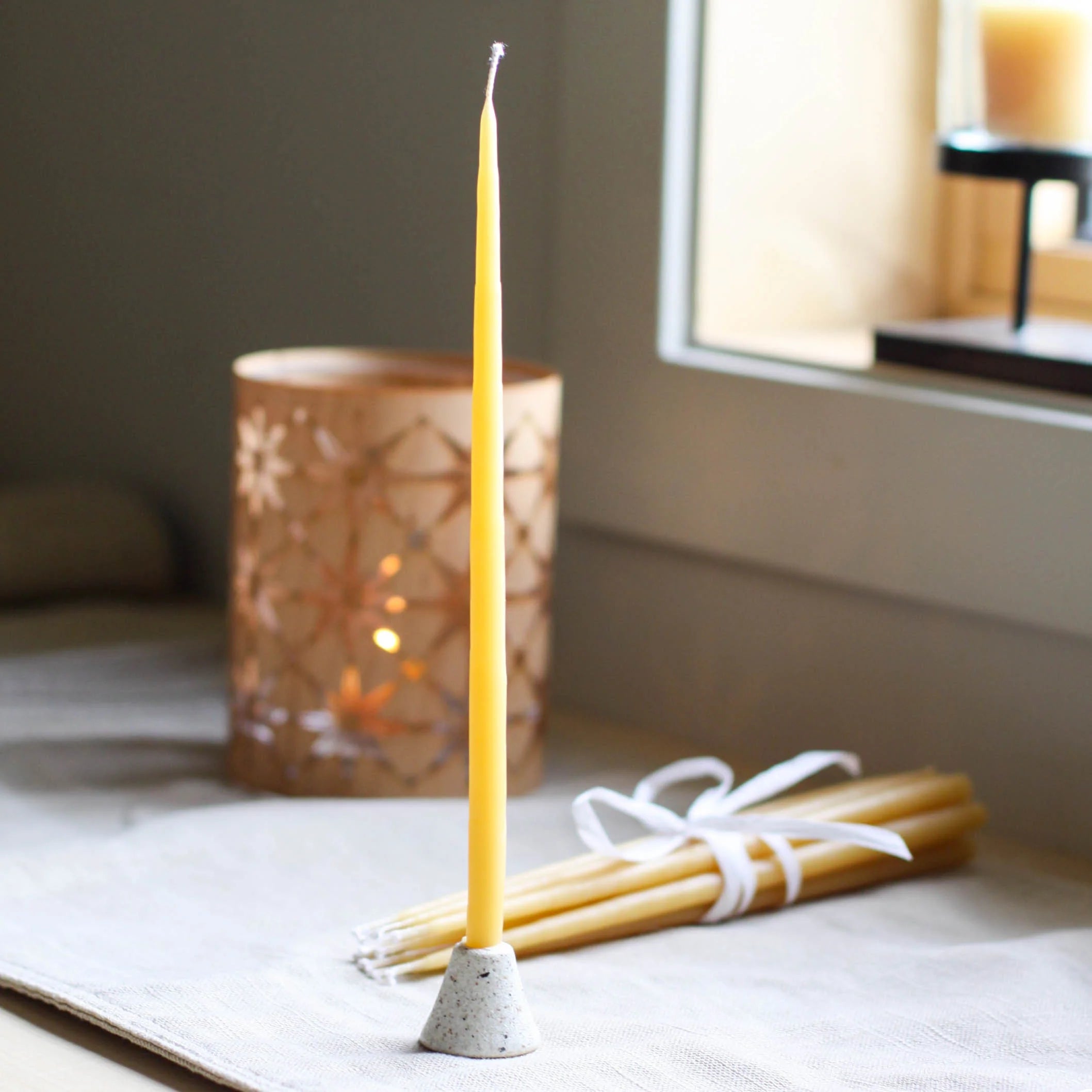 Beeswax Thin 8" Taper Candle Set/10