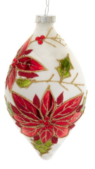 Ornament- Glass Poinsettia Assorted
