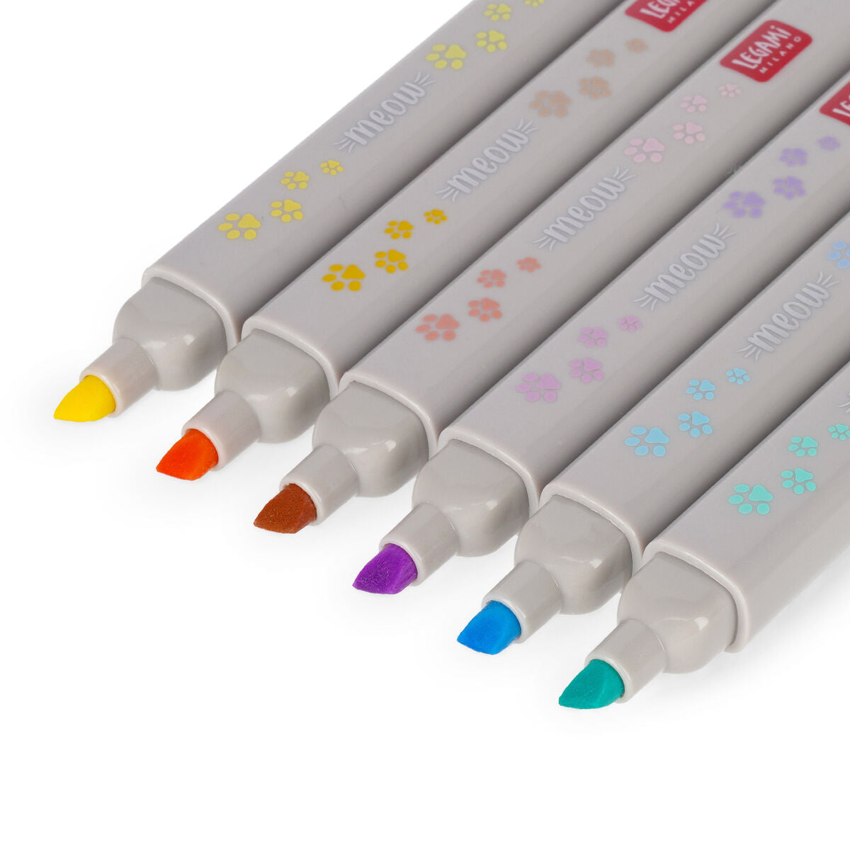 Meow Dual-Tip Pastel Highlighters Set/6