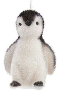 Ornament- Flocked Penguin Assorted
