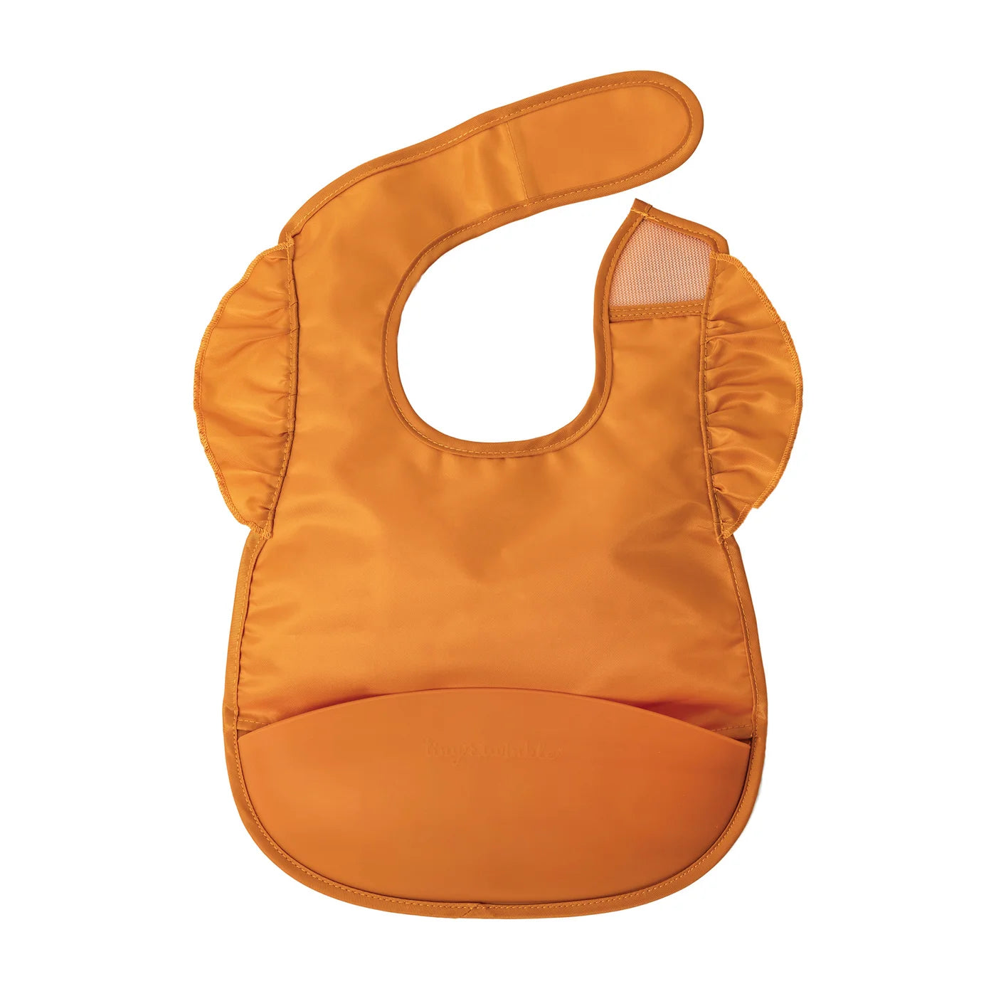 Silicone Pocket Bib- Ruffle Cinnamon