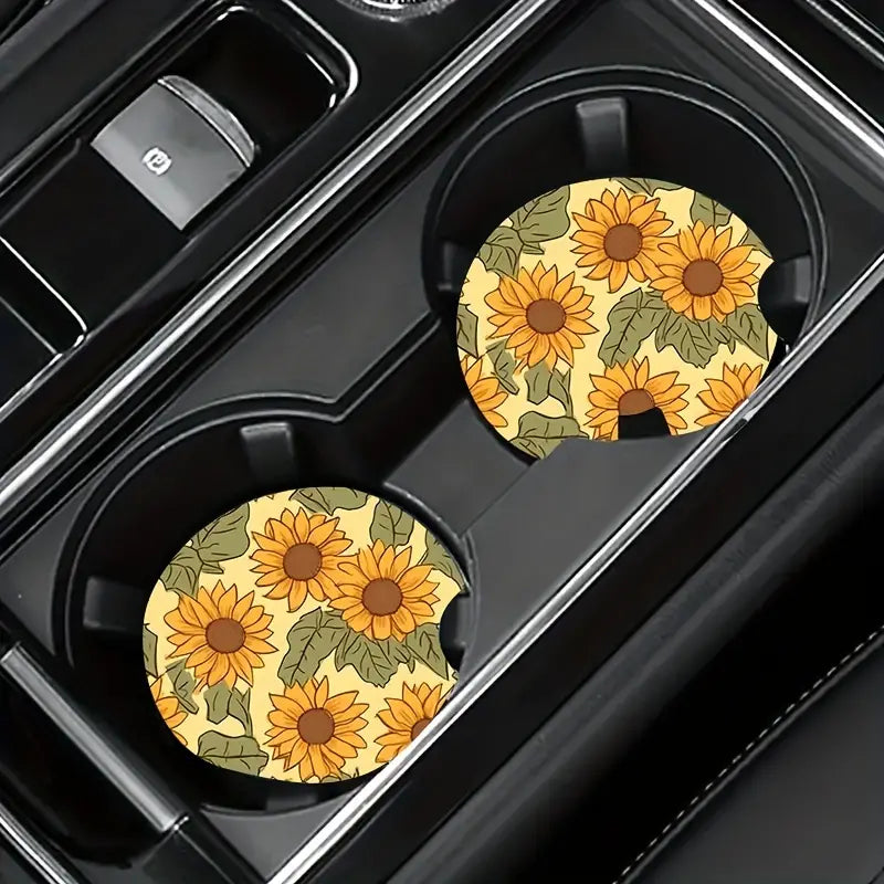 Car Coaster Set/2- Sunflowers