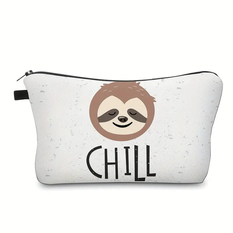 Zippered Cosmetic Bag- Chill Sloth