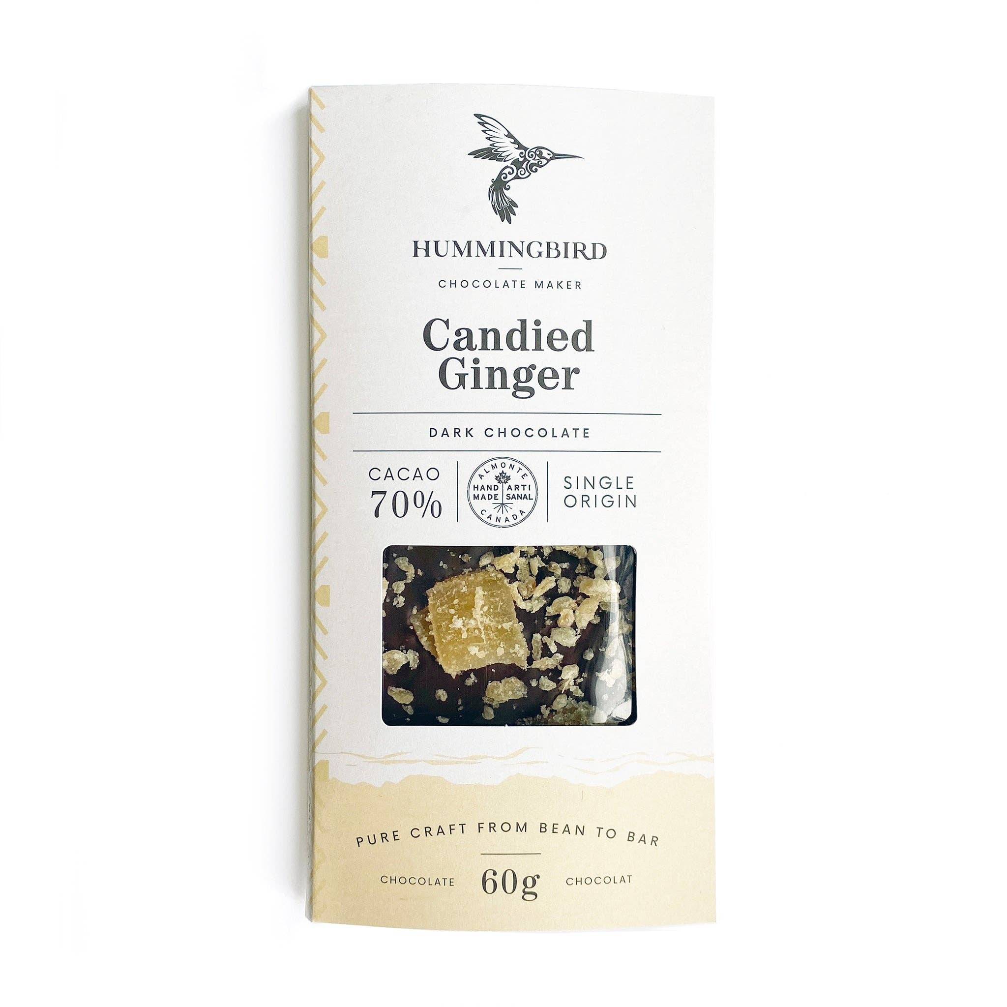 Chocolate Bar- Candied Ginger 60g