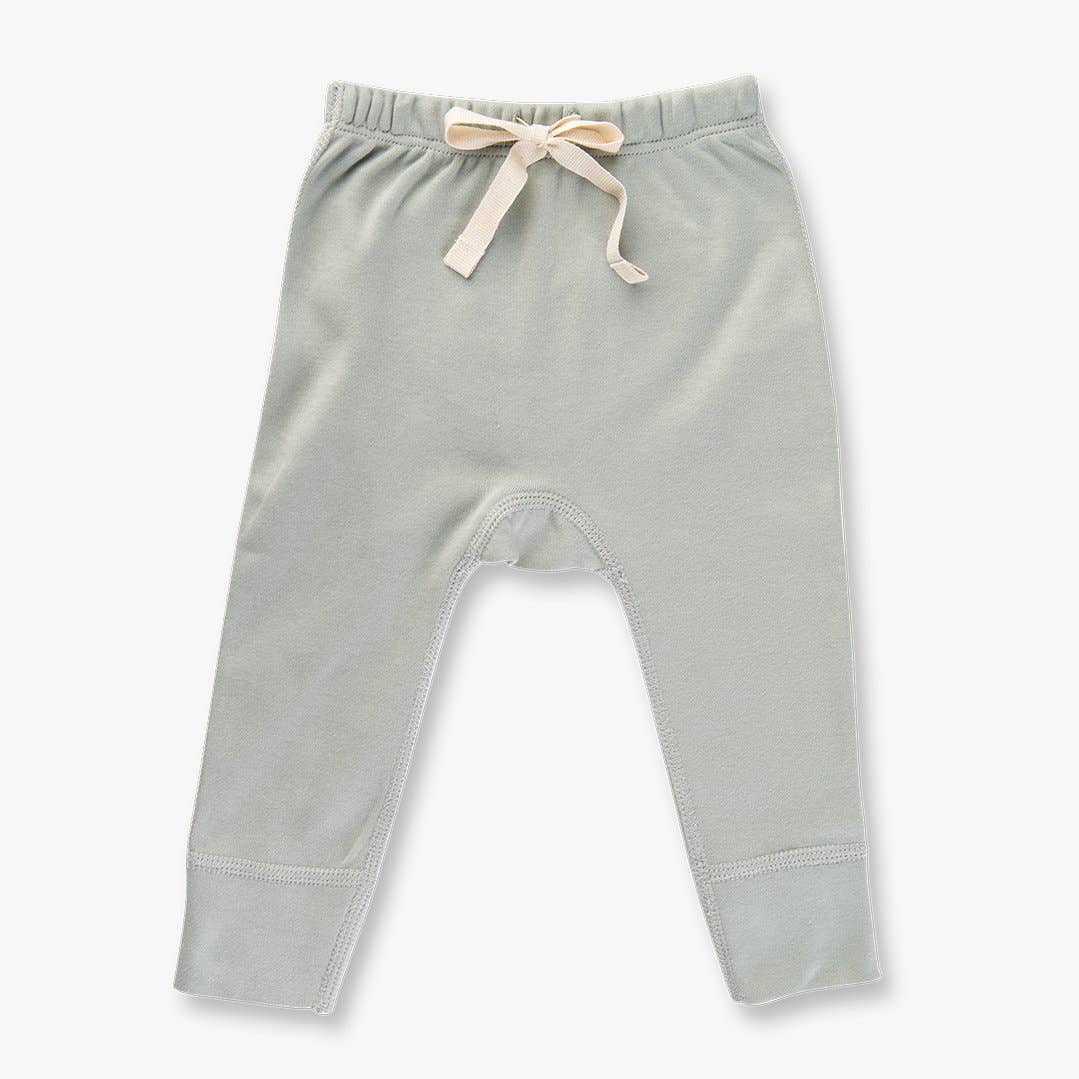 Dove Grey Heart Pants: Grey / White / 0-3m