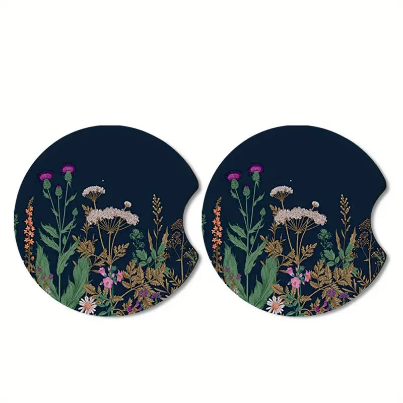 Car Coaster Set/2- Garden Flowers