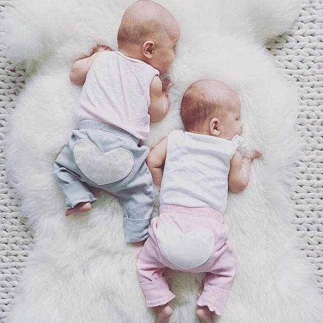Dove Grey Heart Pants: Grey / White / 0-3m
