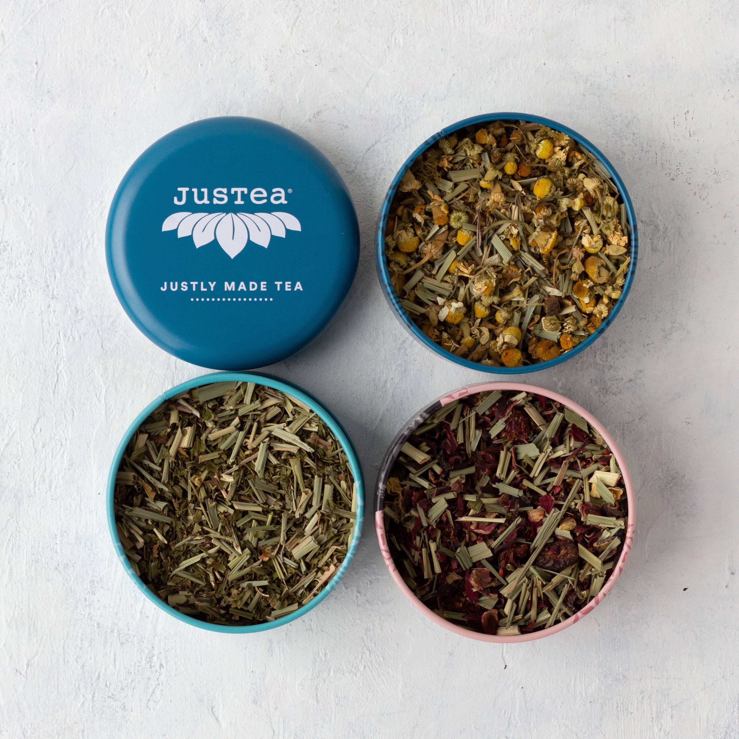 Herbal Tea Tins & Spoon- Chamomile/Hibiscus/Peppermint